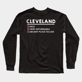 Funny Cleveland Checklist Shirt Long Sleeve T-Shirt